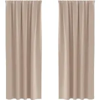 vidaXL Rideaux occultants avec anneaux 2 pcs taupe 225 x 140 cm
