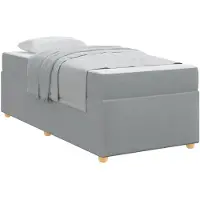 vidaXL Cadre de lit avec matelas gris clair 90 x 200 cm Tissu