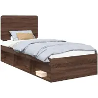 vidaXL Cadre de lit marron aspect chêne 100 x 200 cm Pin massif