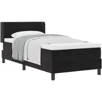 vidaXL Lit boxspring avec tête de lit, noir, 200 x 80 cm, velours