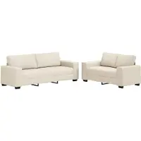 vidaXL Canapé, 2 places, tissu mélangé lin, couleur beige