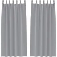 vidaXL Rideaux occultants avec anneaux 2 pcs gris clair 245 x 140 cm