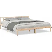 vidaXL Lit en bois massif extra long sans matelas 180x220 pin