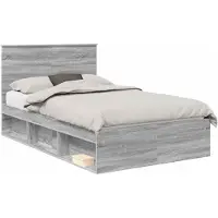 vidaXL Cadre de lit gris Sonoma 120 x 200 cm Pin massif