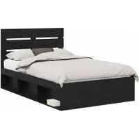 vidaXL Cadre de lit noir 120 x 190 cm Pin massif