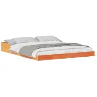 vidaXL Cadre de lit brun cireux 140 x 220 cm Pin massif