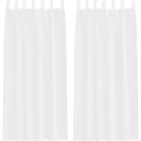 vidaXL Rideau en Voile 2 pcs Blanc 225 x 140 cm Polyester
