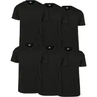 Urban Classics T-Shirt Manches courtes de - Lot de 6 T-shirts Basiques - S - 5XL - pour Homme - noir - Taille L