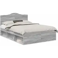 vidaXL Cadre de lit gris Sonoma 140 x 190 cm Pin massif