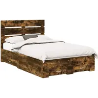 vidaXL Cadre de lit Chêne fumé 120 x 190 cm Bois composite