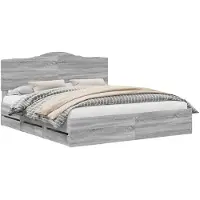 vidaXL Cadre de lit gris Sonoma 180 x 200 cm Bois d'ingénierie