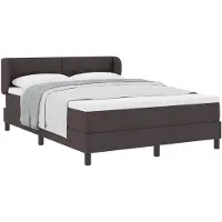 vidaXL Lit boxspring avec tête de lit brun foncé 140 x 200 cm Tissu