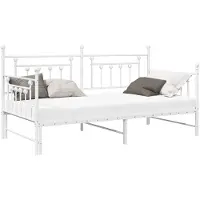 vidaXL Cadre de lit de jour blanc 107 x 203 cm en acier