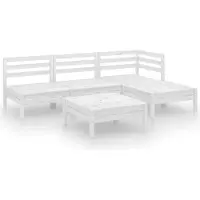 vidaXL Ensemble salon de jardin 5 pièces pin massif blanc