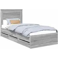 vidaXL Cadre de lit gris Sonoma 90 x 200 cm Bois d'ingénierie