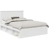 vidaXL Cadre de lit avec tête de lit Blanc 140 x 200 cm Pin massif