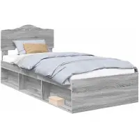 vidaXL Cadre de lit gris Sonoma 100 x 200 cm Pin massif