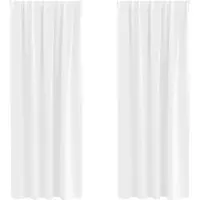 vidaXL Rideaux occultants avec anneaux 2 pcs blanc clair 260 x 140 cm