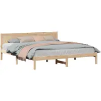vidaXL Cadre de lit Marron 200 x 200 cm pin massif