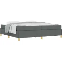 vidaXL Cadre de lit avec matelas gris foncé 200 x 200 cm Tissu