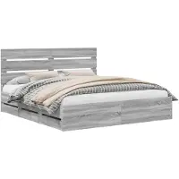 vidaXL Cadre de lit gris Sonoma 200 x 200 cm Bois d'ingénierie