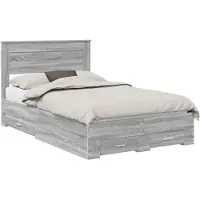 vidaXL Cadre de lit gris Sonoma 120 x 190 cm Bois composite