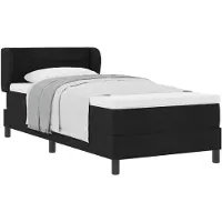 vidaXL Lit Boxspring avec matelas Noir 100 x 200 cm Tissu