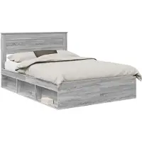 vidaXL Cadre de lit gris Sonoma 140 x 200 cm Pin massif