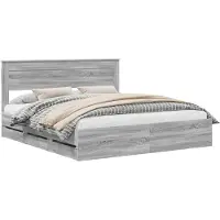 vidaXL Cadre de lit gris Sonoma 200 x 200 cm Bois d'ingénierie
