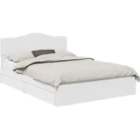 vidaXL Lit de rangement avec tête de lit Blanc 140 x 190 cm Bois composite
