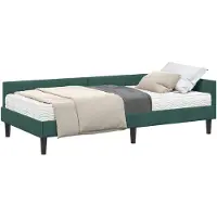 vidaXL : Structure de lit à angle avec matelas, autres, 2 pièces, vert, velours