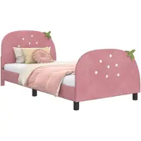 vidaXL Sommier de lit d'enfant avec tête de lit rose 80 x 200 cm velours