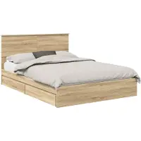 vidaXL Lit de rangement chêne Sonoma 140 x 200 cm Bois composite