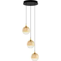 Lyora Suspension Orenda Verre ambré à 3 lumières