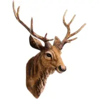 Jojomino 45 Cm Nordique CréAtif Chanceux TêTe de Cerf Tenture Murale Sculpture LumièRe Luxe Animal Statue Crâne DéCor DéCor à La Maison