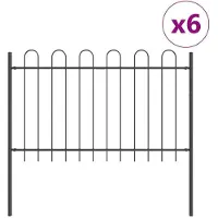 vidaXL , clôture de jardin BOXTEL, 6 pièces, 10,2 x 0,8 m, acier avec revêtement en poudre