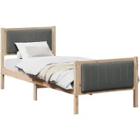 vidaXL Cadre de lit brun et gris foncé 80 x 200 cm pin massif