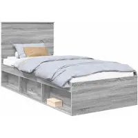 vidaXL Cadre de lit gris Sonoma 100 x 200 cm Pin massif