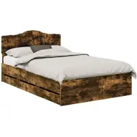 vidaXL Cadre de lit Chêne fumé 120 x 200 cm Bois d'ingénierie