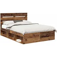 vidaXL Cadre de lit en vieux bois 140 x 190 cm Pin massif