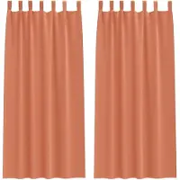 vidaXL Rideaux occultants avec anneaux 2 pcs terracotta 260 x 140 cm