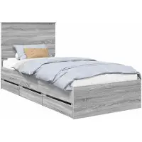 vidaXL Cadre de lit gris Sonoma 75 x 190 cm Bois d'ingénierie