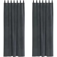 vidaXL Rideaux occultants 2 pcs gris clair 140 x 245 cm velours