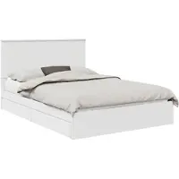 vidaXL Lit de rangement avec tête de lit Blanc 140 x 190 cm Bois composite