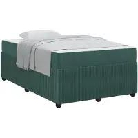 vidaXL Cadre de lit avec matelas vert foncé 120 x 200 cm Tissu