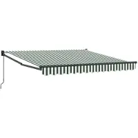 vidaXL Store coulissant vert et blanc 350 x 250 cm