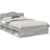 vidaXL Cadre de lit gris Sonoma 140 x 200 cm Pin massif