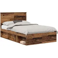 vidaXL Cadre de lit en vieux bois 120 x 200 cm Pin massif