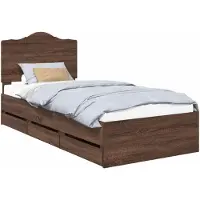vidaXL Cadre de lit marron aspect chêne 100 x 200 cm Ingénieurs bois