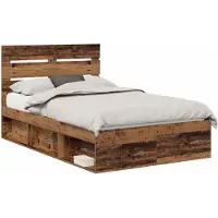 vidaXL Cadre de lit en vieux bois 120 x 200 cm Pin massif